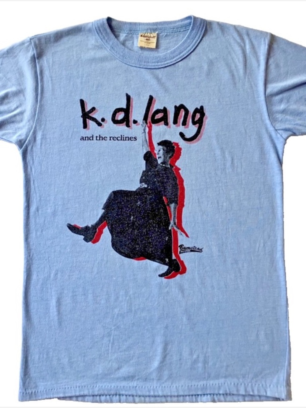 VINTAGE 1984 K.D. Lang and the Reclines Bumstead Records shirt 80s Promo Tee